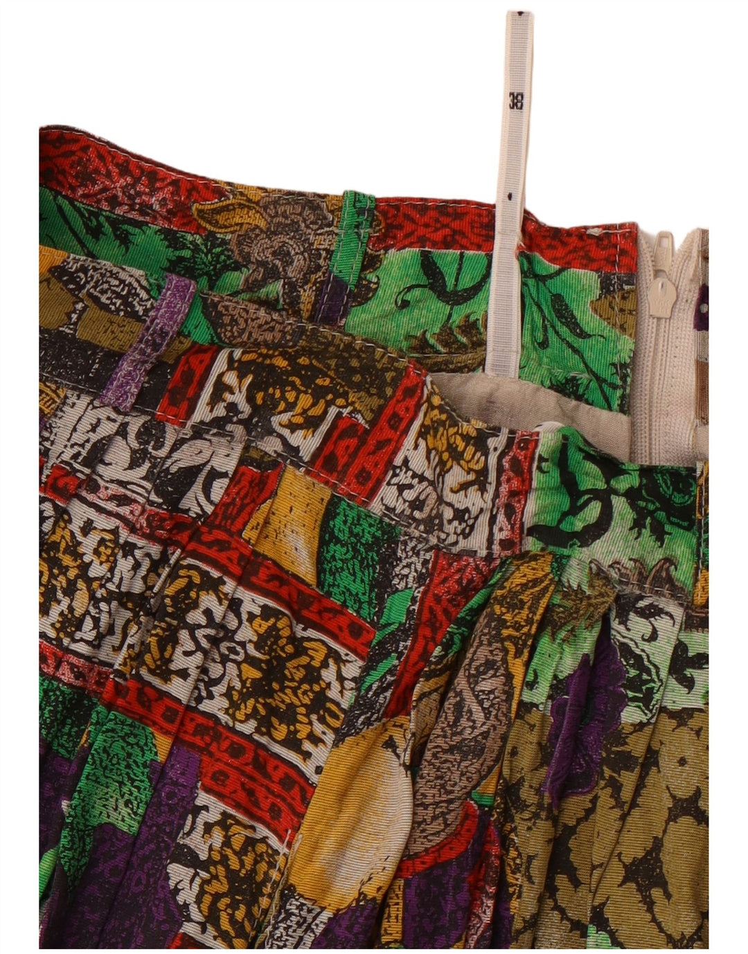 VINTAGE Fustă A-Line cu talie înaltă pentru femei EU 38 Medium W26 Multicolor