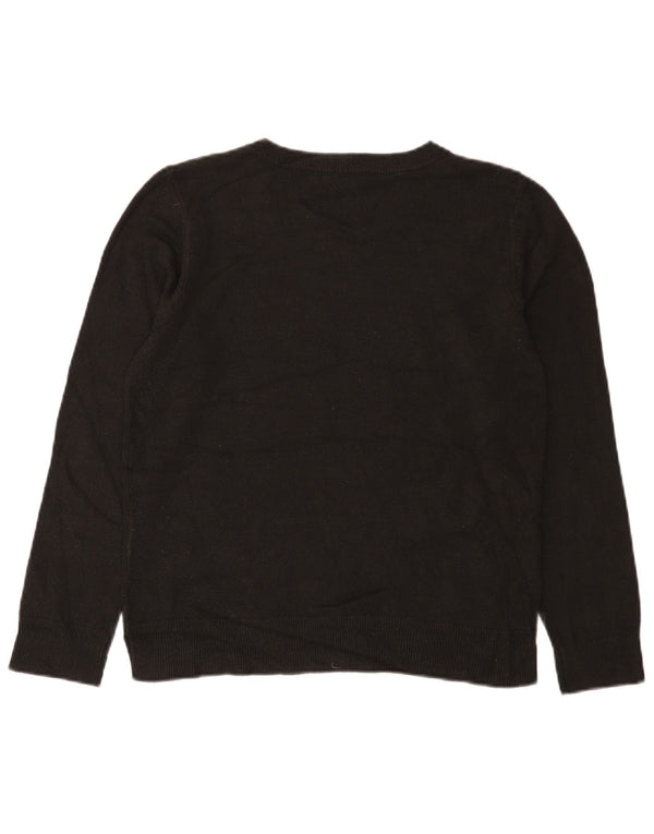 Pulover pentru femei Marks & Spencer cu decolteu triplu UK 12 Medium Negru Acrilic