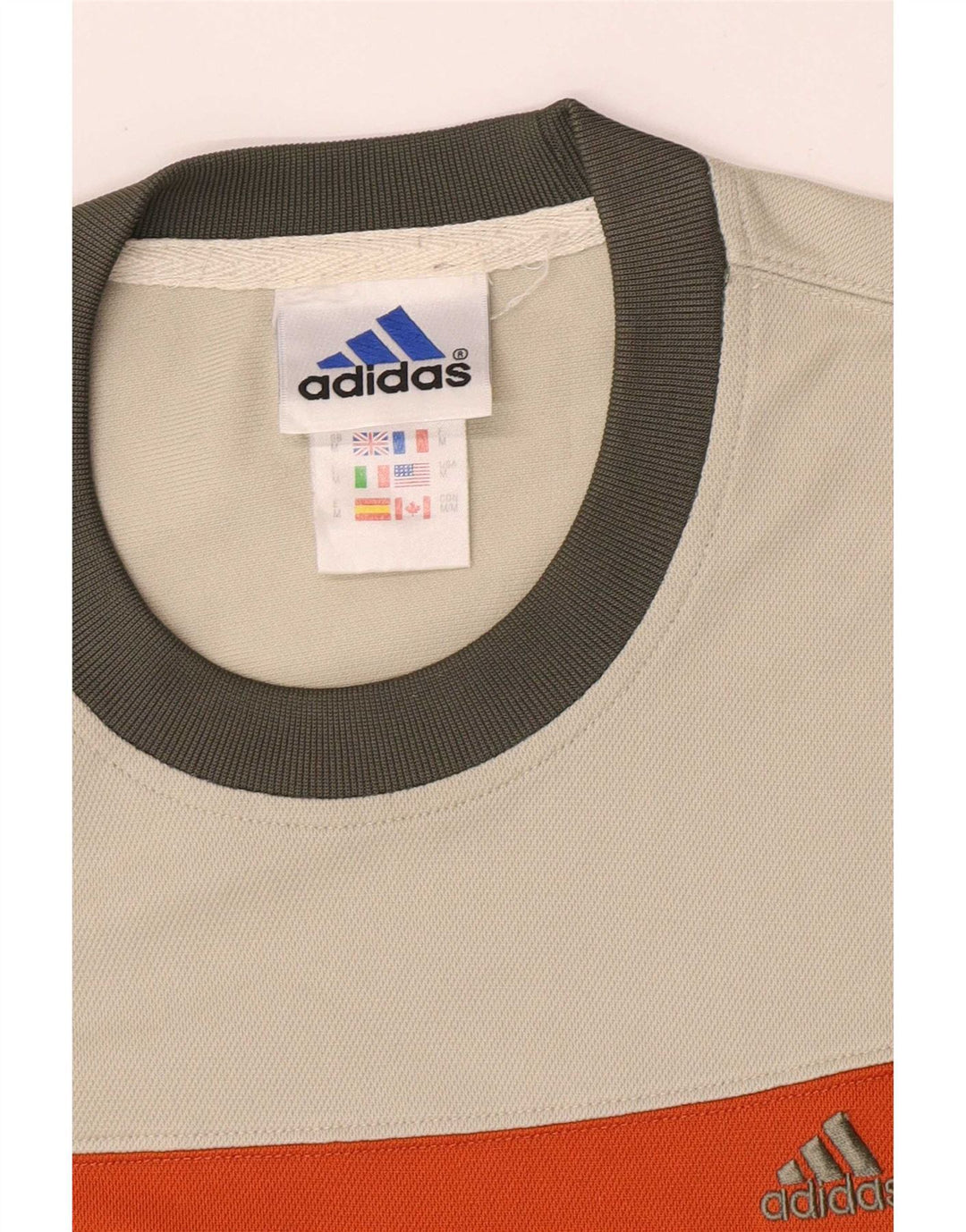 Tricou pentru bărbați Adidas Top Mediu Bej Poliester Bloc de culoare