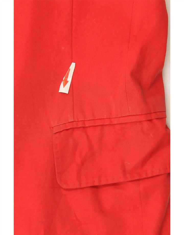 Blazer pentru femei Max Mara, cu 2 nasturi, cu maneci scurte, UK 14, bumbac rosu mare