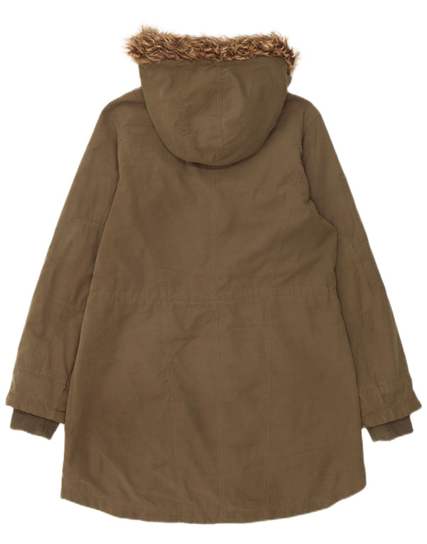 Jachetă parka cu glugă pentru femei Oasis UK 10 Poliester kaki mic