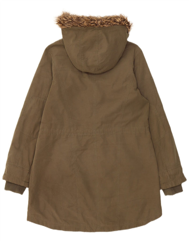 Jachetă parka cu glugă pentru femei Oasis UK 10 Poliester kaki mic