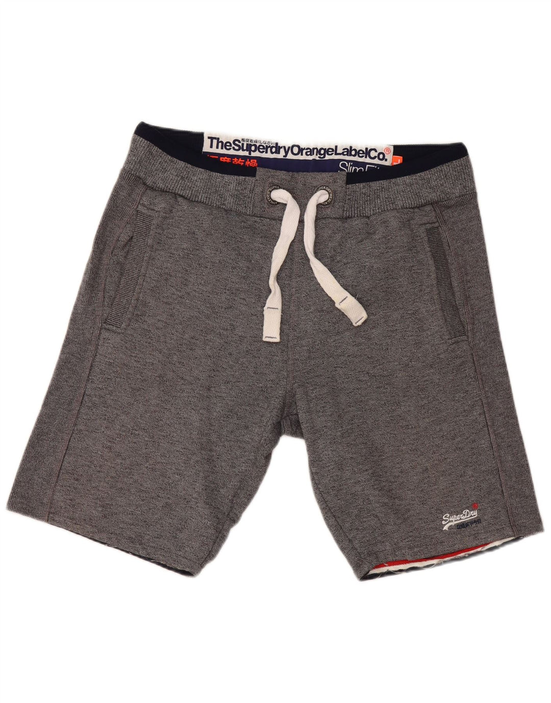 SUPERDRY Pantaloni scurți sport slim fit pentru bărbați, bumbac gri mare