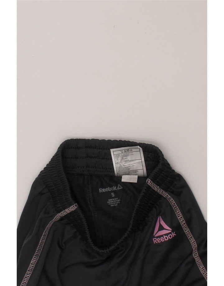 REEBOK Girls Tracksuit Trousers Joggers 4-5 Years  Black Polyester Vintage Reebok and Second-Hand Reebok from Messina Hembry 