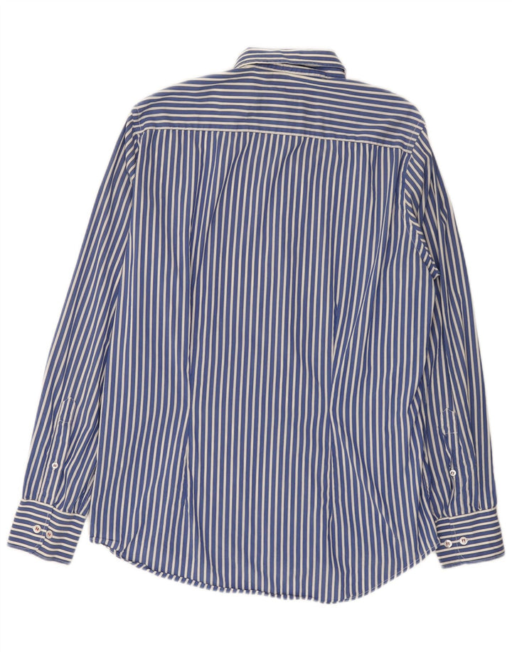 Cămașă pentru bărbați Fred Perry Slim Fit, bumbac cu dungi albastre medii