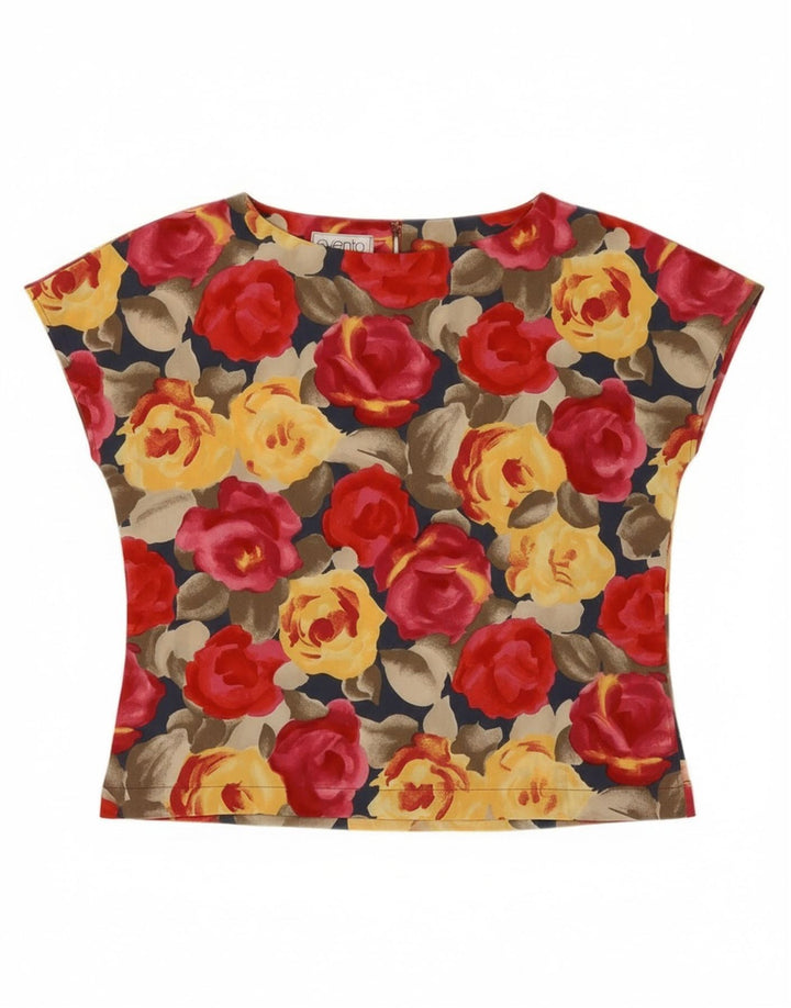 Bluză Vintage Femei Top IT 46 Poliester Floral Multicolor Mare