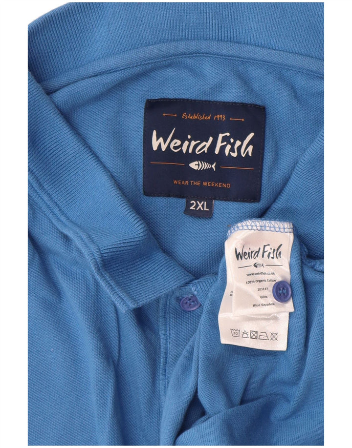 Tricou polo pentru bărbați Weird Fish, bumbac albastru 2XL