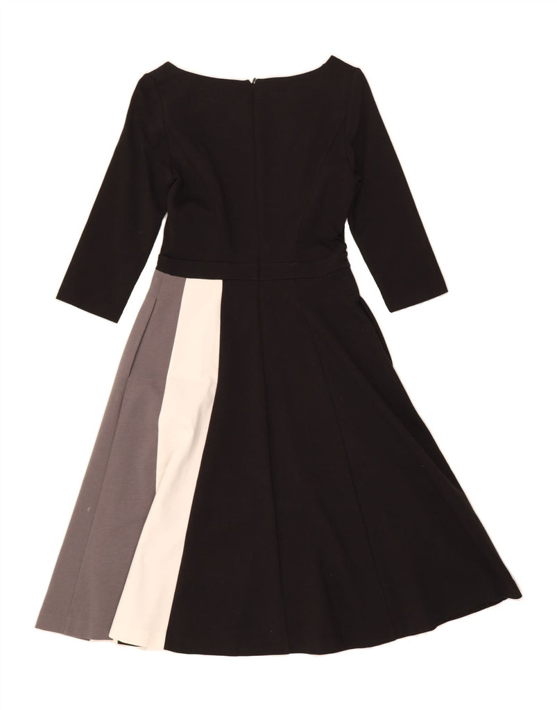 BODEN Womens Long Sleeve A-Line Dress UK 8 Small Black Colourblock Cotton Vintage Boden and Second-Hand Boden from Messina Hembry 