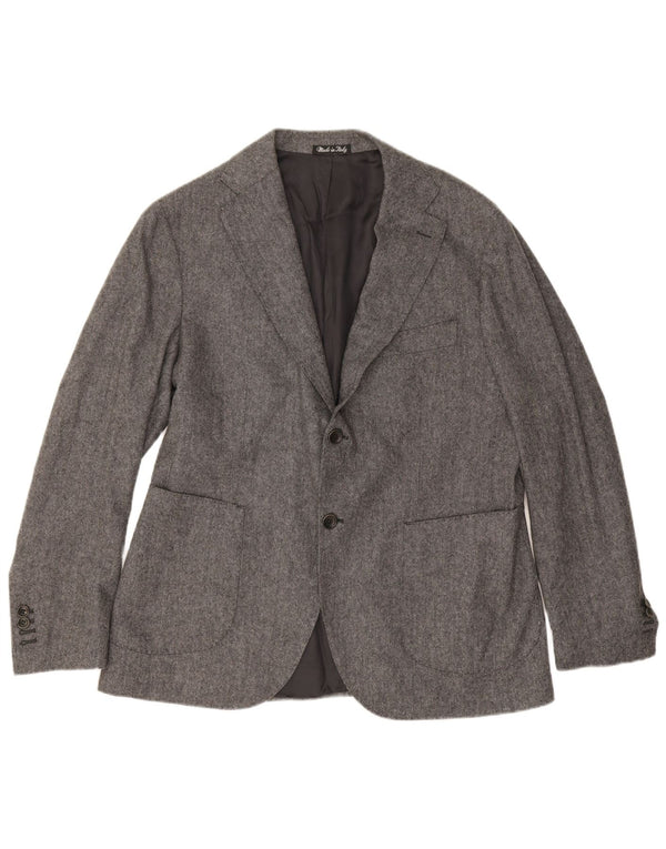 Jachetă blazer pentru bărbați Carlo Barbera, cu 2 nasturi, IT 50, mare, gri Herringbone