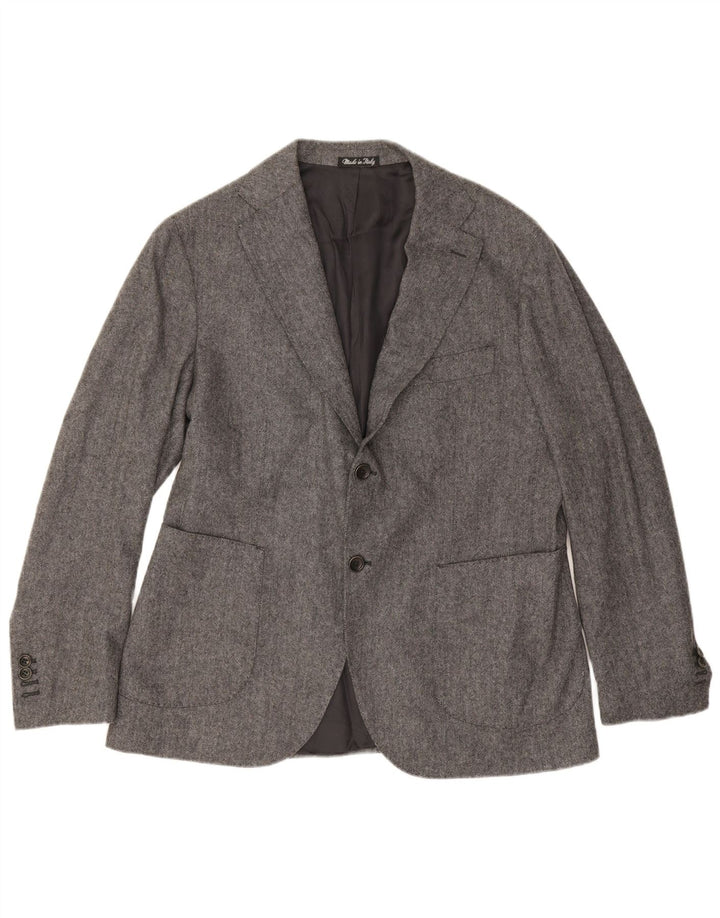 Jachetă blazer pentru bărbați Carlo Barbera, cu 2 nasturi, IT 50, mare, gri Herringbone