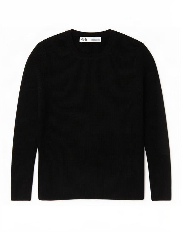 Pulover pentru damă Zara Crop Crew Gate UK 8 Small Negru Viscoză