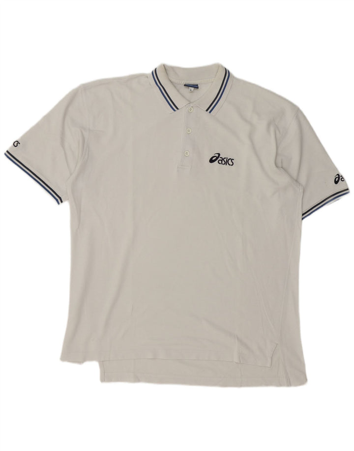Tricou polo pentru bărbați Asics XL, bumbac alb