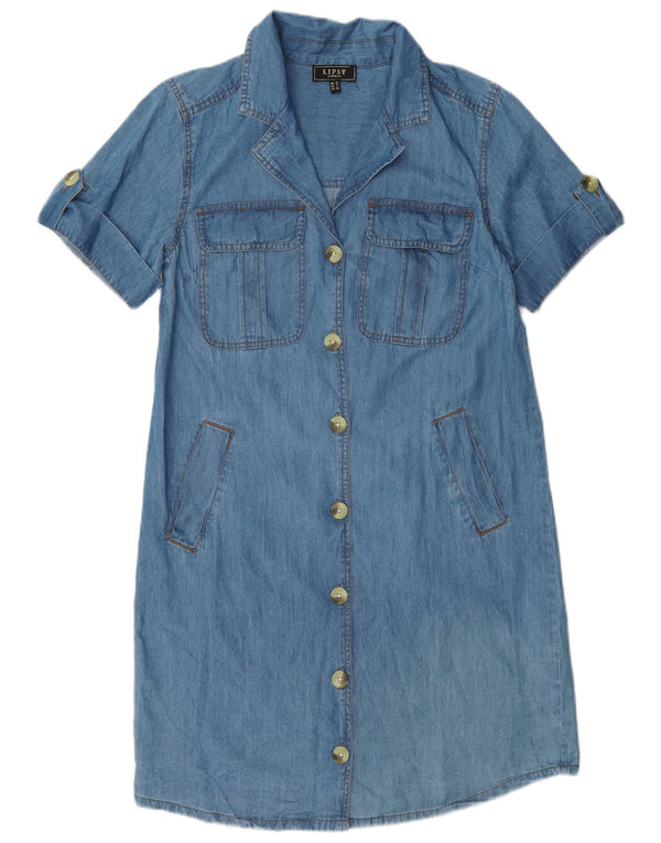 Rochie denim Lipsy pentru femei UK 10 Small Blue Bumbac