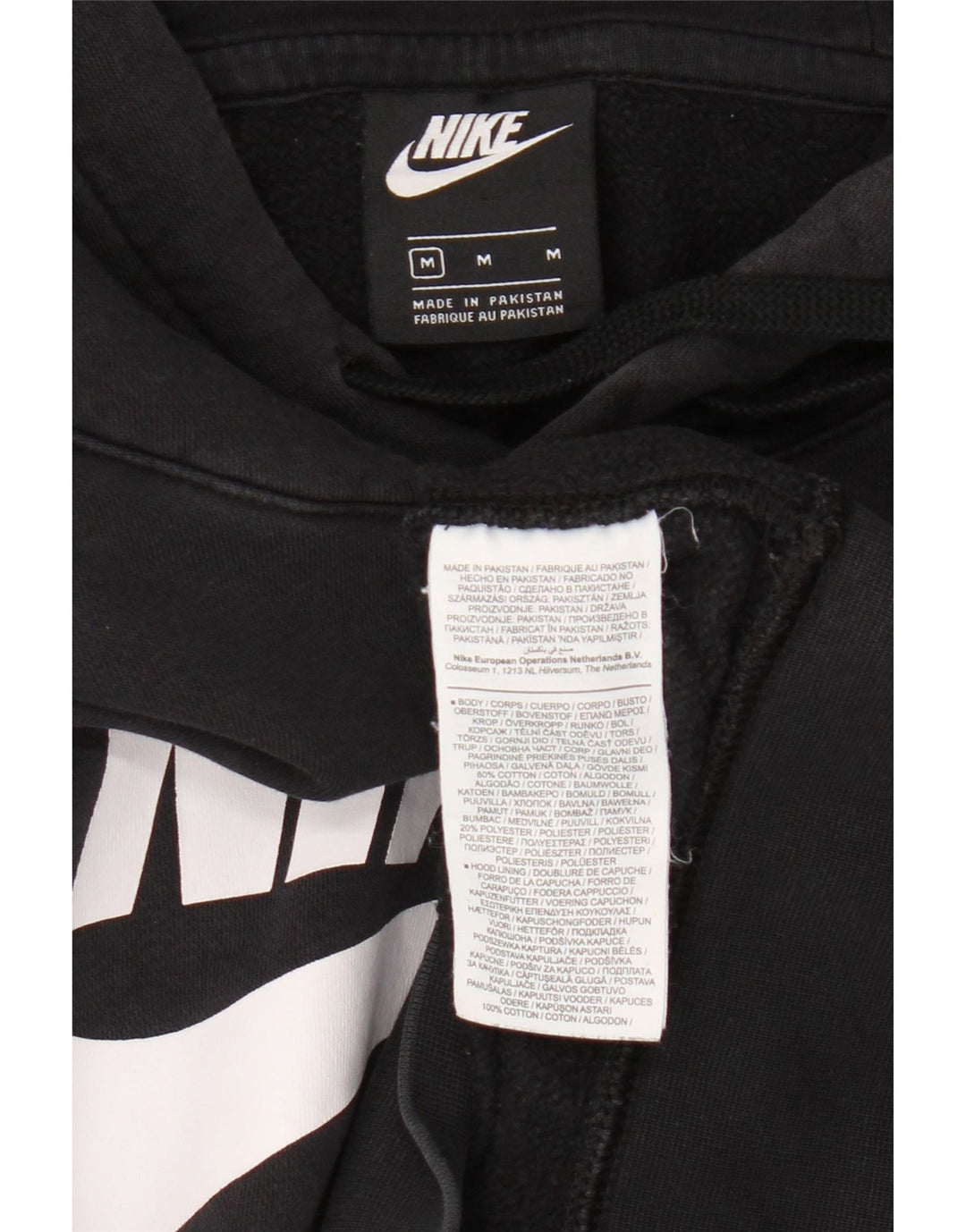Pulover Nike Grafic pentru bărbați, bumbac mediu negru