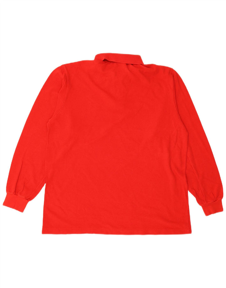 Tricou polo cu mânecă lungă pentru bărbați LACOSTE Mărimea 5, bumbac roșu mare