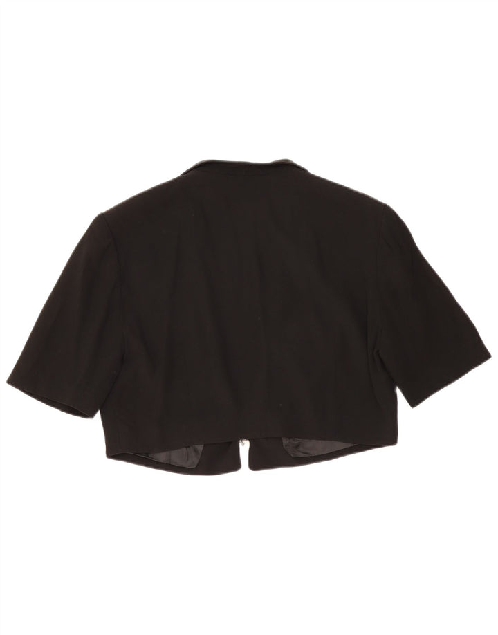 Jachetă Bolero Vintage pentru femei cu mânecă scurtă UK 14 Medium Black