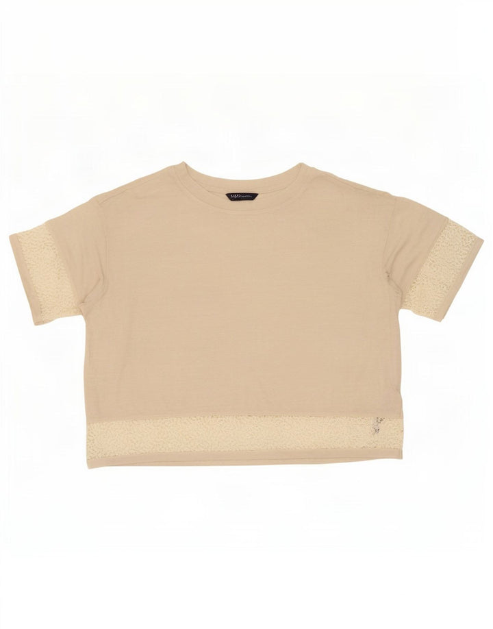 Tricou supradimensionat pentru femei Marks & Spencer Top UK 16 Large Beige Linen