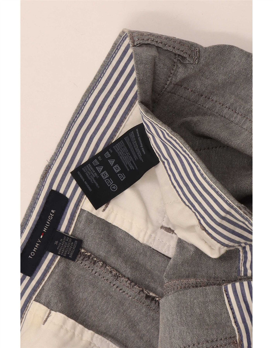 Pantaloni scurți chino pentru bărbați Tommy Hilfiger W36, bumbac gri mare