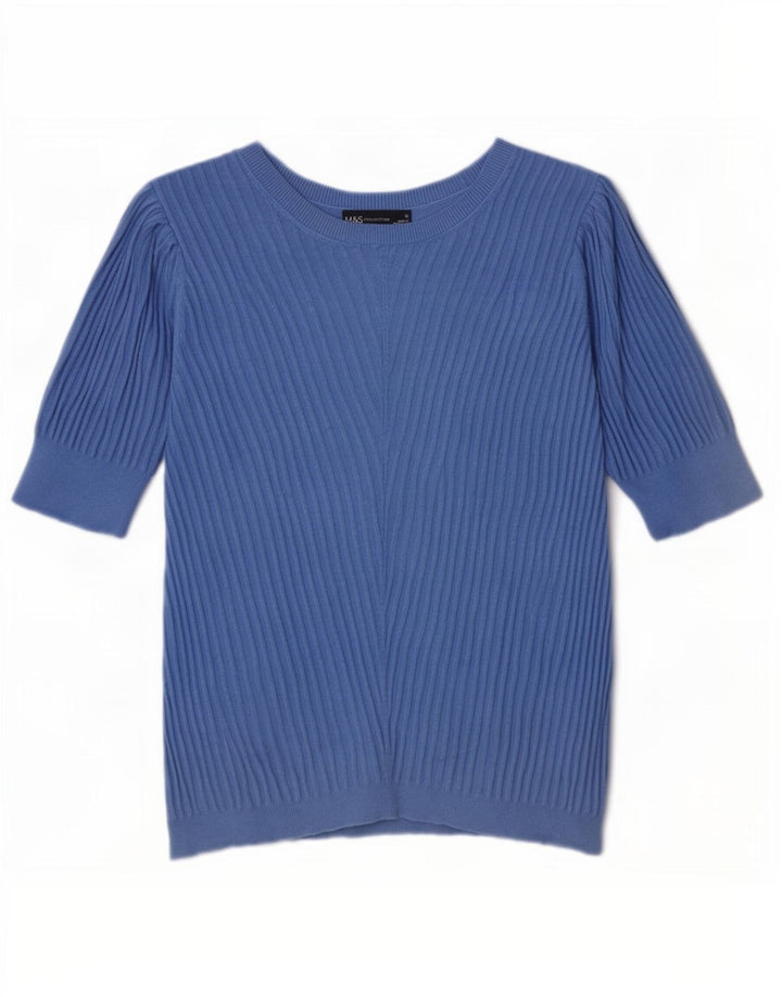 Pulover pentru femei Marks & Spencer cu gât cu barca UK 16 Large Blue
