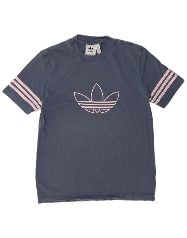 Tricou grafic Adidas pentru femei Top UK 10 Small Blue Bumbac