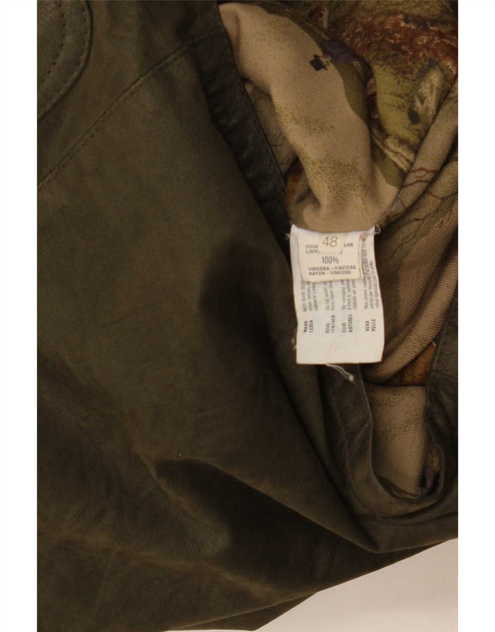 Palton din piele vintage pentru bărbați IT 48 Medium Khaki