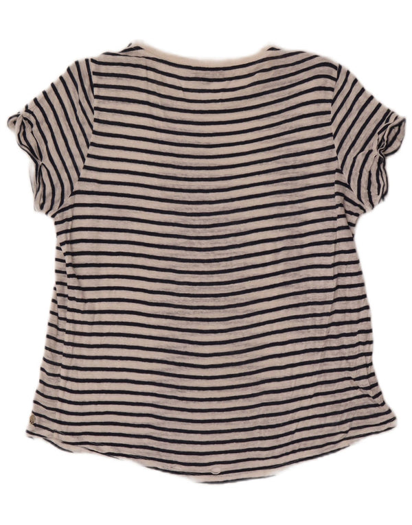 Massimo Dutti Tricou pentru femei Top UK 14 Medium White Striped