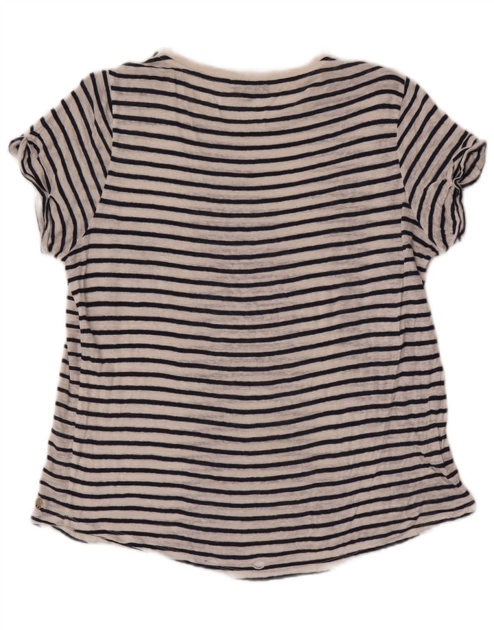 Massimo Dutti Tricou pentru femei Top UK 14 Medium White Striped
