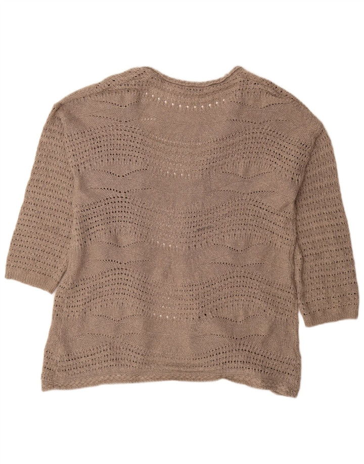 Pulover cardigan deschis pentru femei Marks & Spencer UK 20 2XL poliester bej