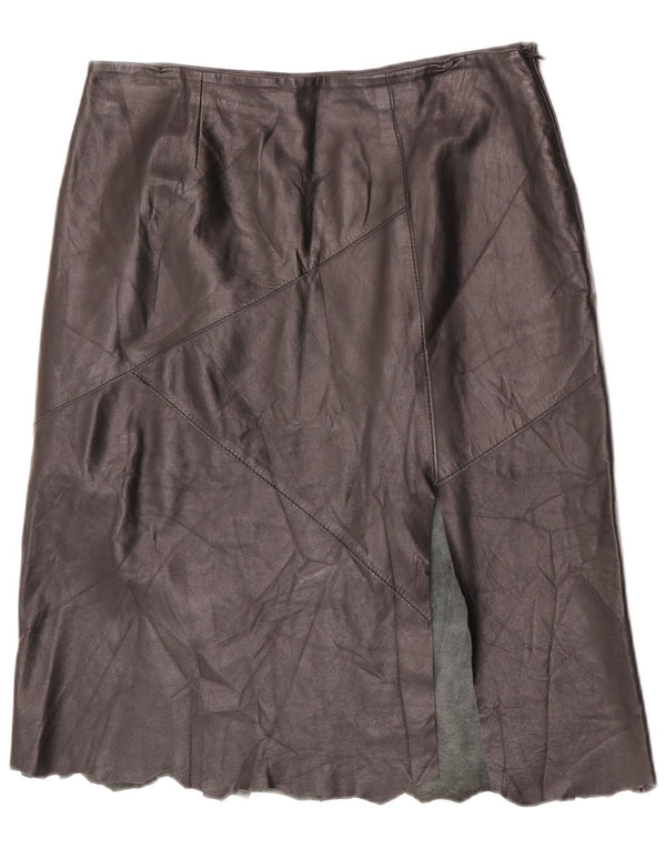 Fustă din piele vintage pentru femei IT 48 XL W32 piele neagră