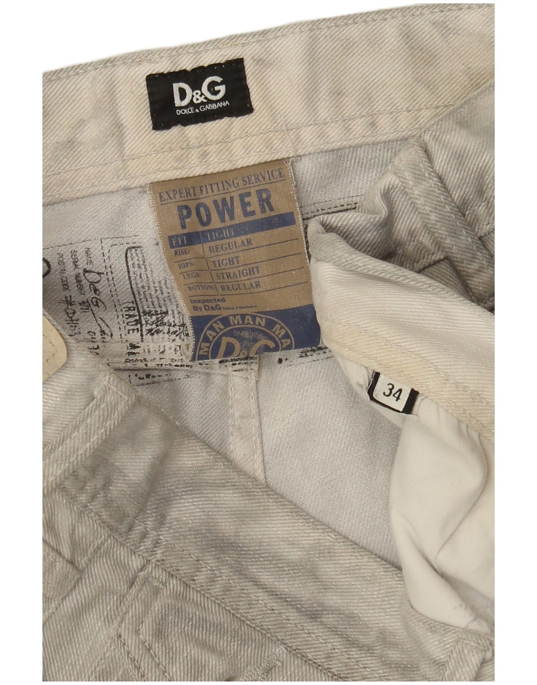 Blugi drepți obișnuiți pentru bărbați Dolce & Gabbana Tight Fit W34 L28 gri