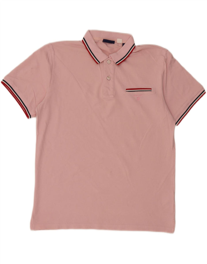 Tricou polo pentru bărbați GANT, bumbac roz mediu