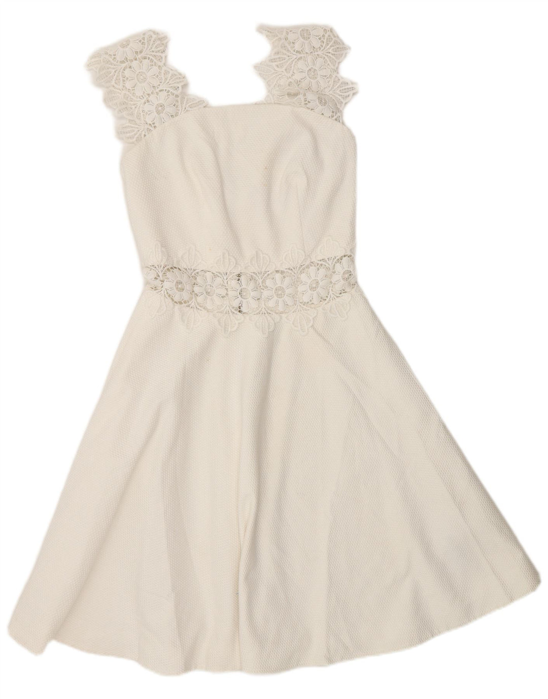 Rochie Ted Baker pentru femei, fără mâneci, în formă de A, UK 4 XS, poliester alb