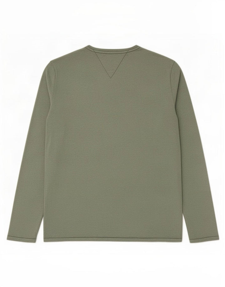 Top pentru bărbați Tommy Hilfiger cu mânecă lungă mare, gri bumbac cu pete