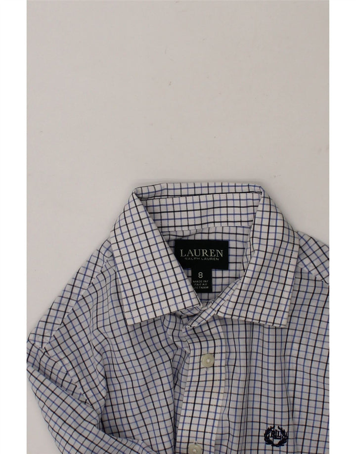 RALPH LAUREN Boys Shirt 7-8 Years Blue Check Cotton Vintage Ralph Lauren and Second-Hand Ralph Lauren from Messina Hembry 