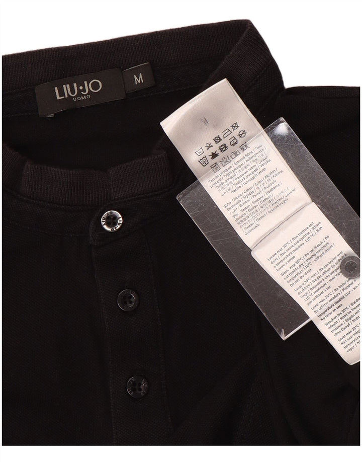 Tricou polo LIU JO pentru bărbați, bumbac negru mediu