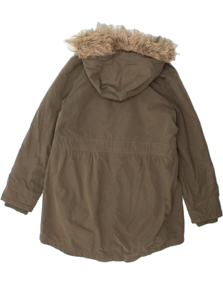 OASIS Womens Hooded Parka Jacket UK 14 Medium Grey Polyester Vintage Oasis and Second-Hand Oasis from Messina Hembry 