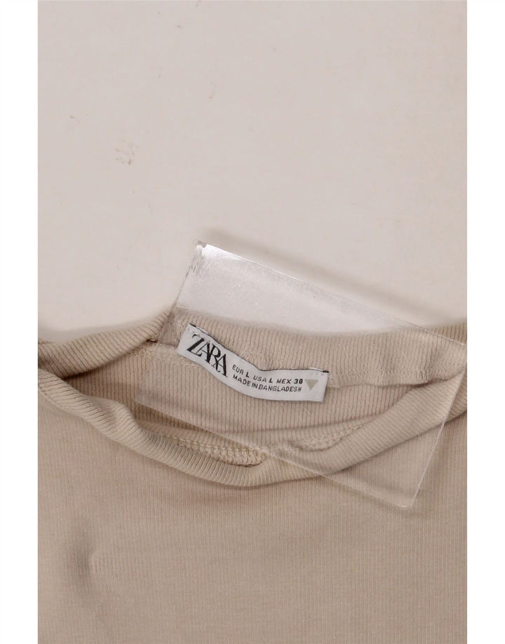 Top cu vestă pentru femei Zara UK 14, mare, bej