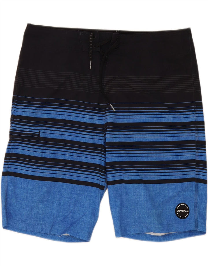 O'NEILL Mens Swimming Shorts Large Blue Striped Polyester Vintage O'Neill and Second-Hand O'Neill from Messina Hembry 