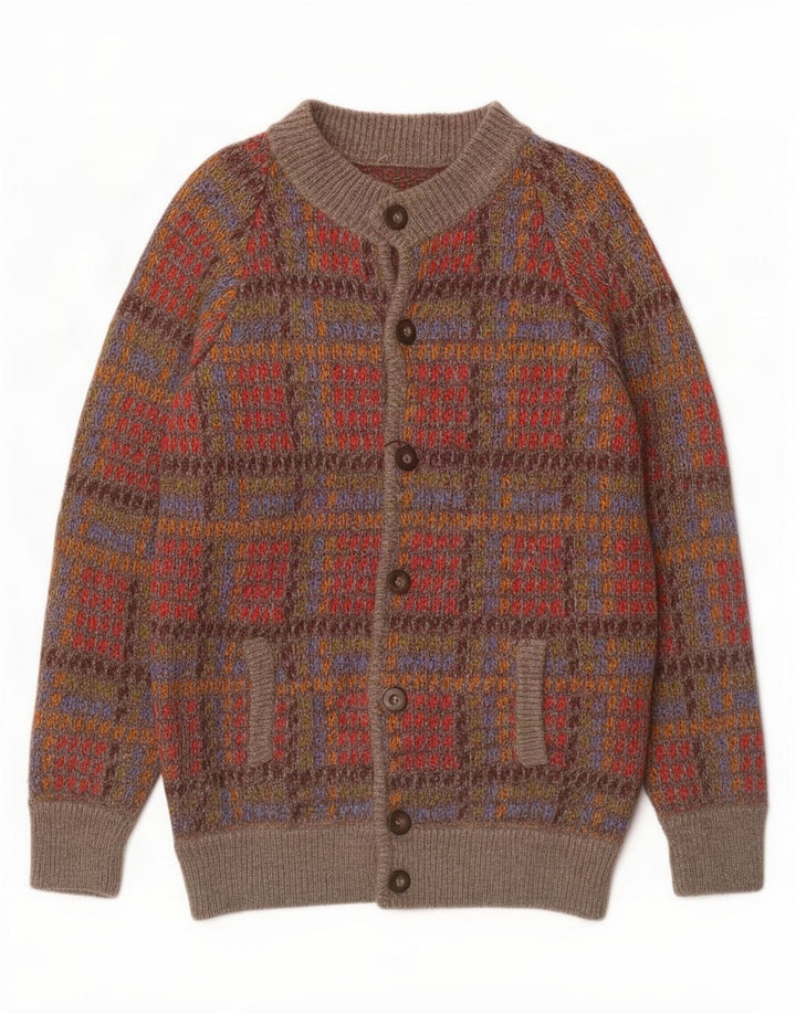 Pulover Cardigan Vintage pentru Barbati Mediu Multicolor Check