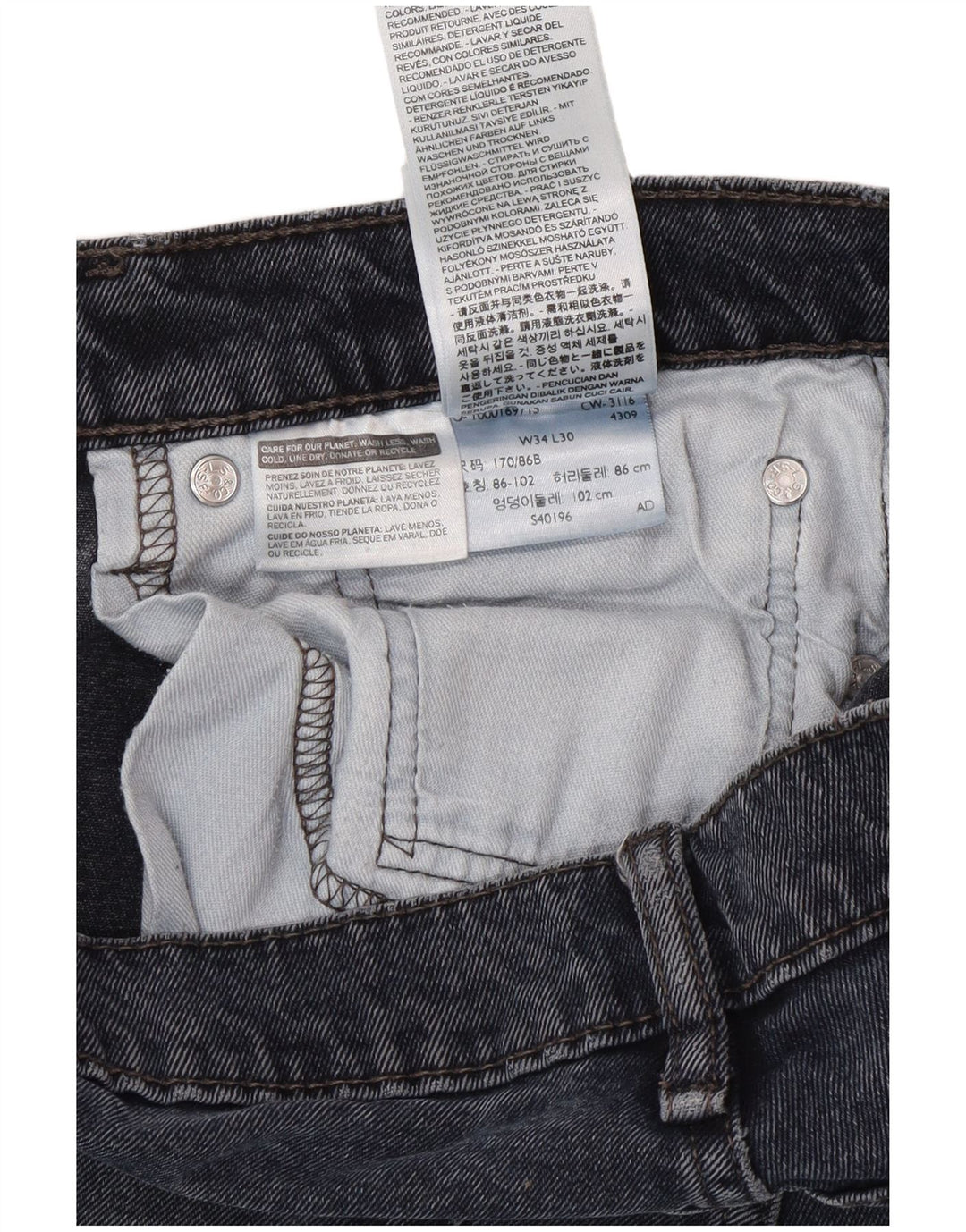 Blugi slim pentru bărbați Levi's W34 L30 bumbac bleumarin