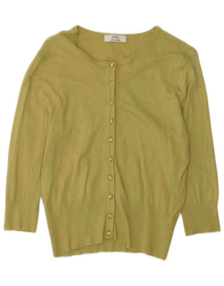 Pulover cardigan pentru femei Marks & Spencer cu mâneci 3/4 UK 14 verde mediu