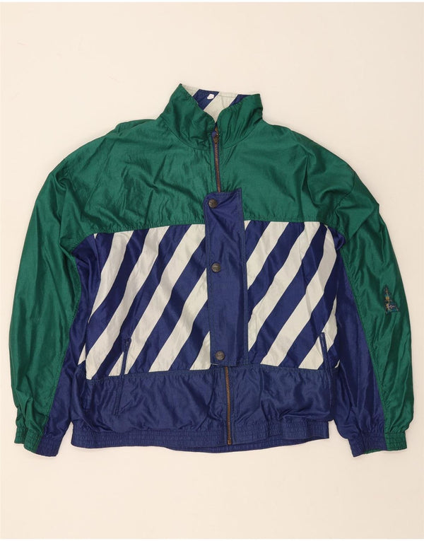 Jachetă de top pentru trening grafic ATHLETA pentru femei UK 22 3XL Verde Colorblock