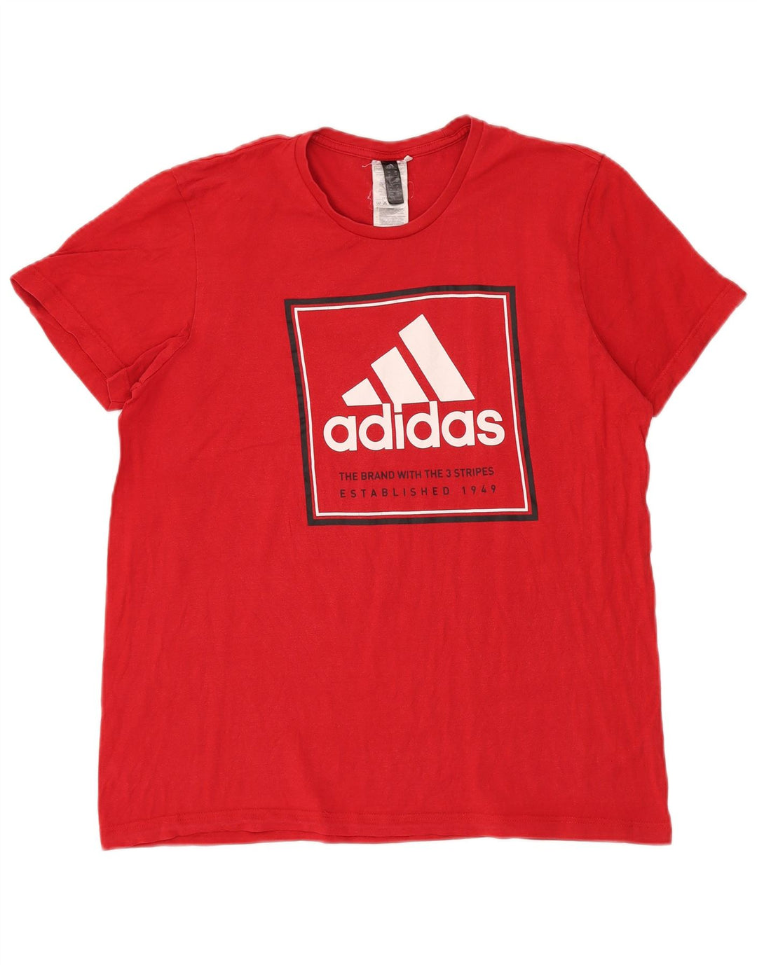 Tricou grafic pentru bărbați Adidas Top, bumbac roșu mediu