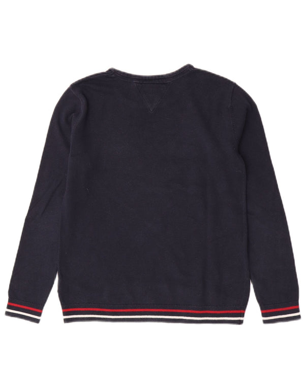 Pulover Tommy Hilfiger pentru băieți, cu grafică, cu decolteu, 11-12 ani, bleumarin