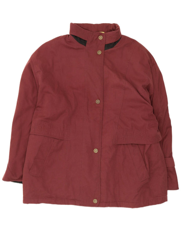 Jachetă vintage supradimensionată pentru damă UK 18 XL poliester burgundă