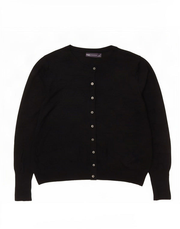 Pulover cardigan pentru femei Marks & Spencer UK 14 mare, negru, viscoză