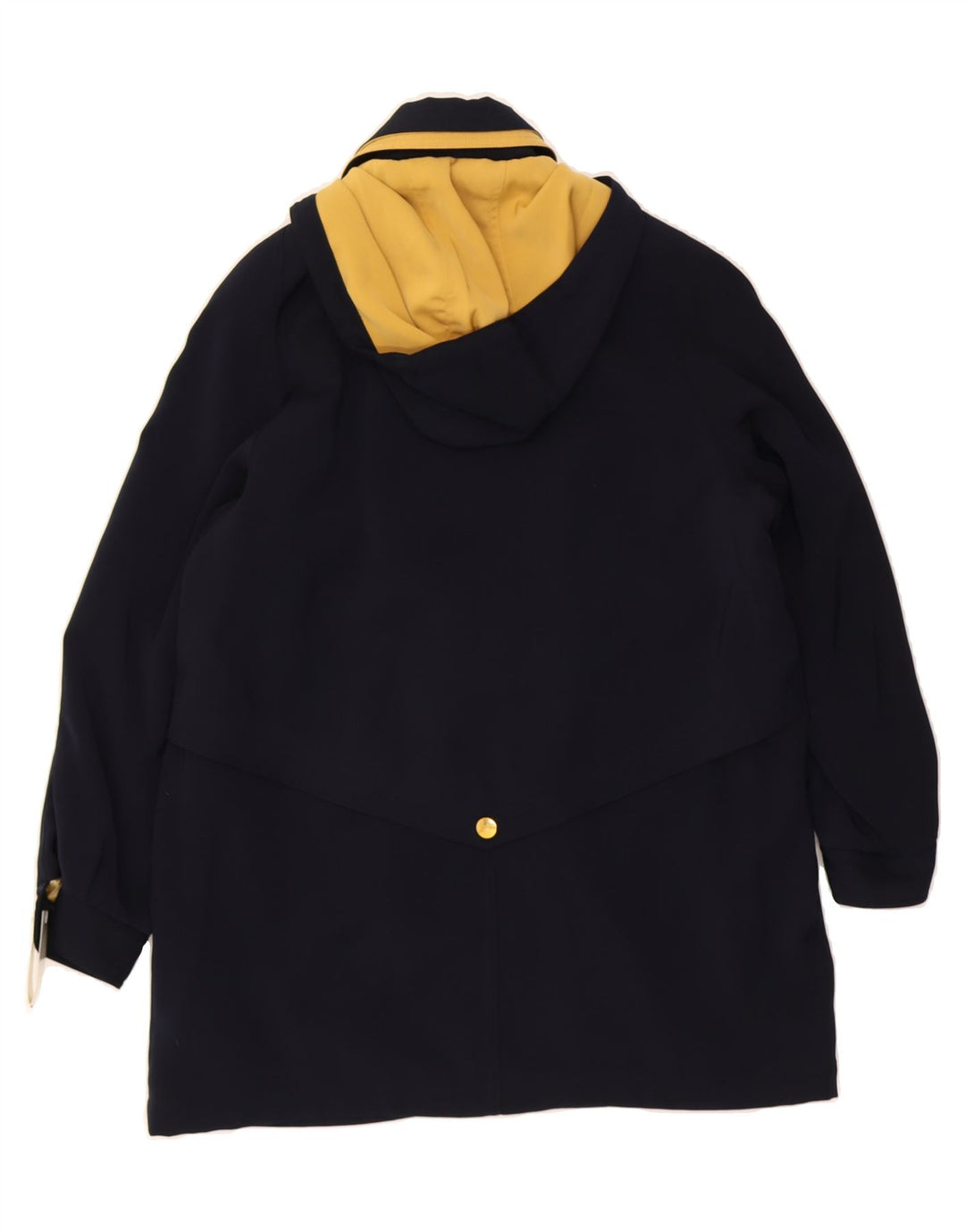 DAVID BARRY Womens Hooded Overcoat UK 14 Medium  Navy Blue Polyester Vintage David Barry and Second-Hand David Barry from Messina Hembry 