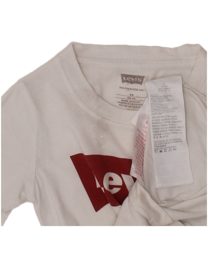 Tricou grafic LEVI'S pentru baieti Top 3-4 ani bumbac alb