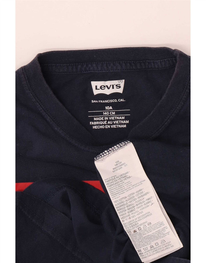 Tricou cu grafică obișnuită pentru băieți Levi's Top 9-10 ani Bumbac bleumarin