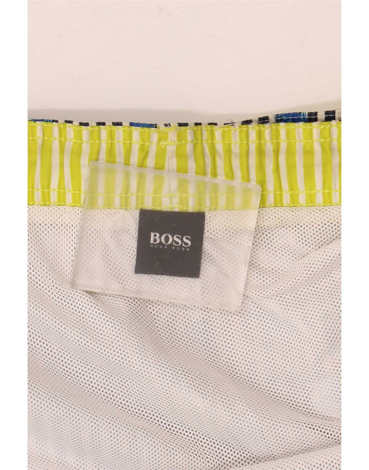 Pantaloni scurți de înot Hugo Boss pentru bărbați, cu dungi mari, albastre